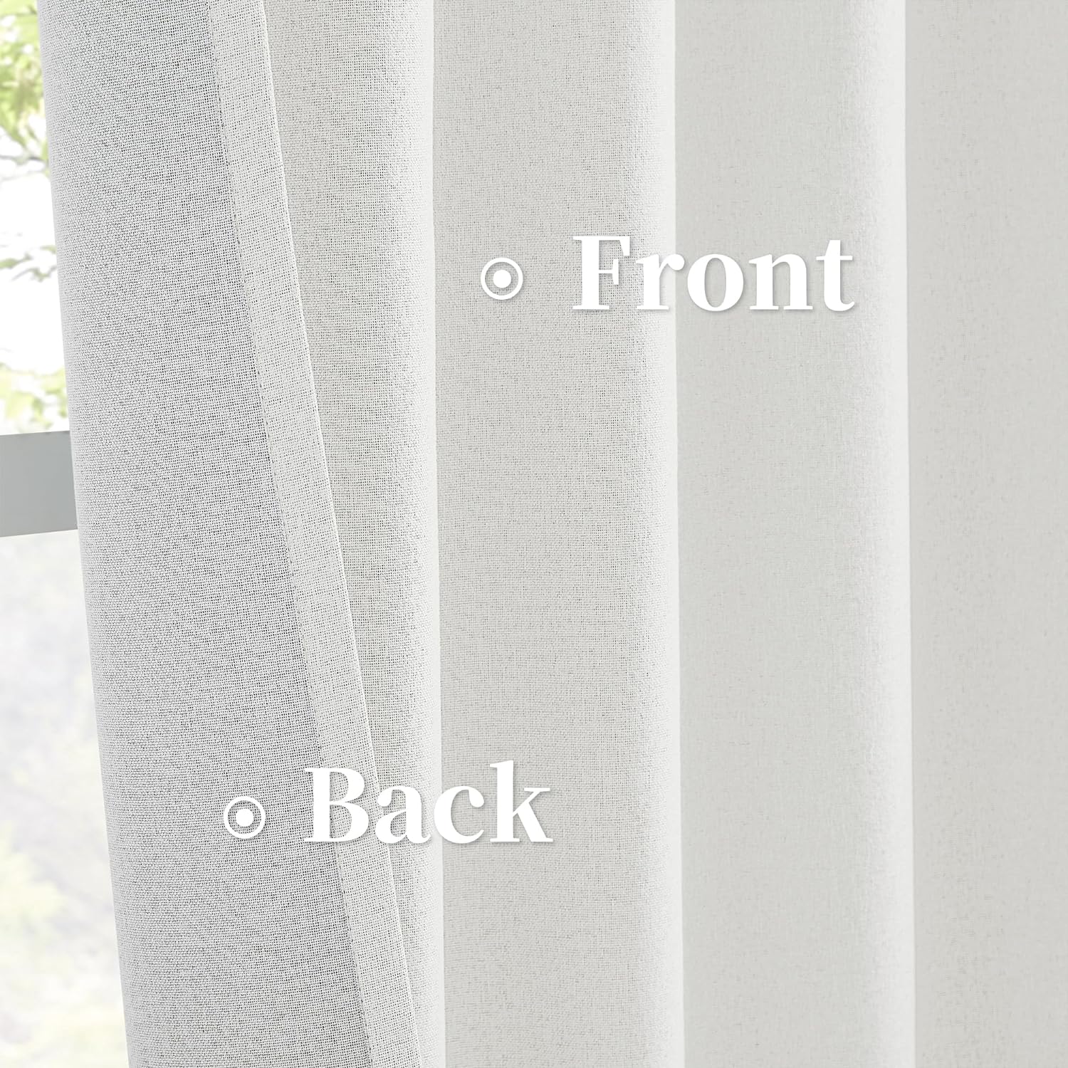 Keqiaosuocai Ivory Ecru Blackout Linen Curtains Energy Smart Light Blocking Thermal Insulated Farmhouse Boho Window Drapes for Bedroom 50 x…