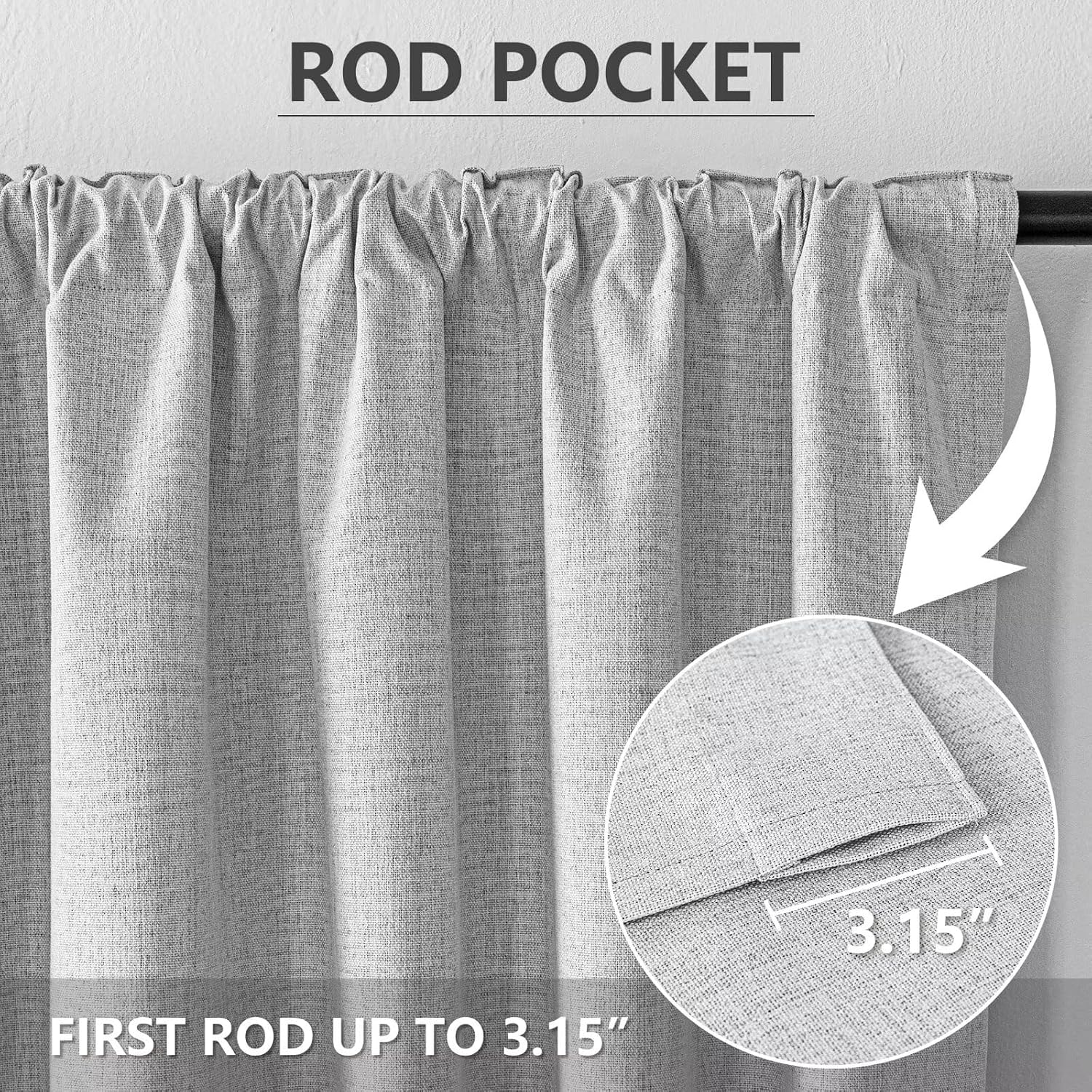 IGEMAEVE 100% Blackout Curtains 108 Inches Long for Bedroom, Black Out Curtains 2 Panels Set, Rod Pocket & Back Tab Thermal Insulated…