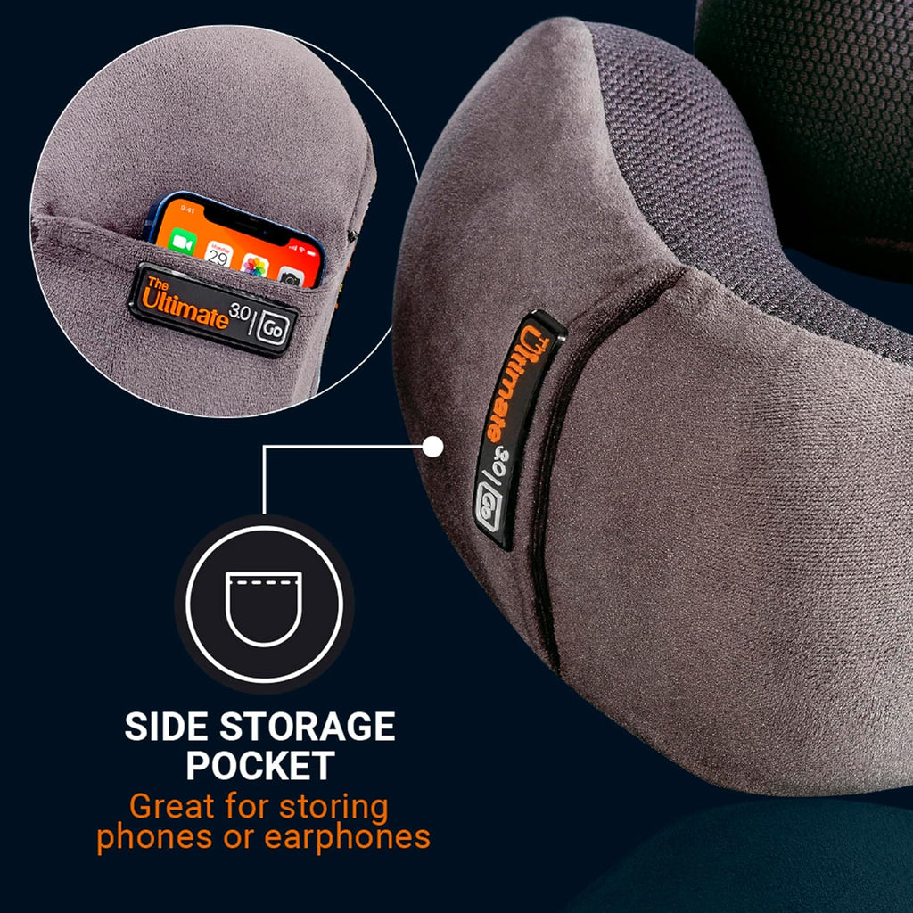 Ultimate 3.0 Travel Pillow, Deluxe Memory Foam Neck Pillow for Uninterrupted Rest, Ideal for Everyday Commute, Airplane, Car, and More…