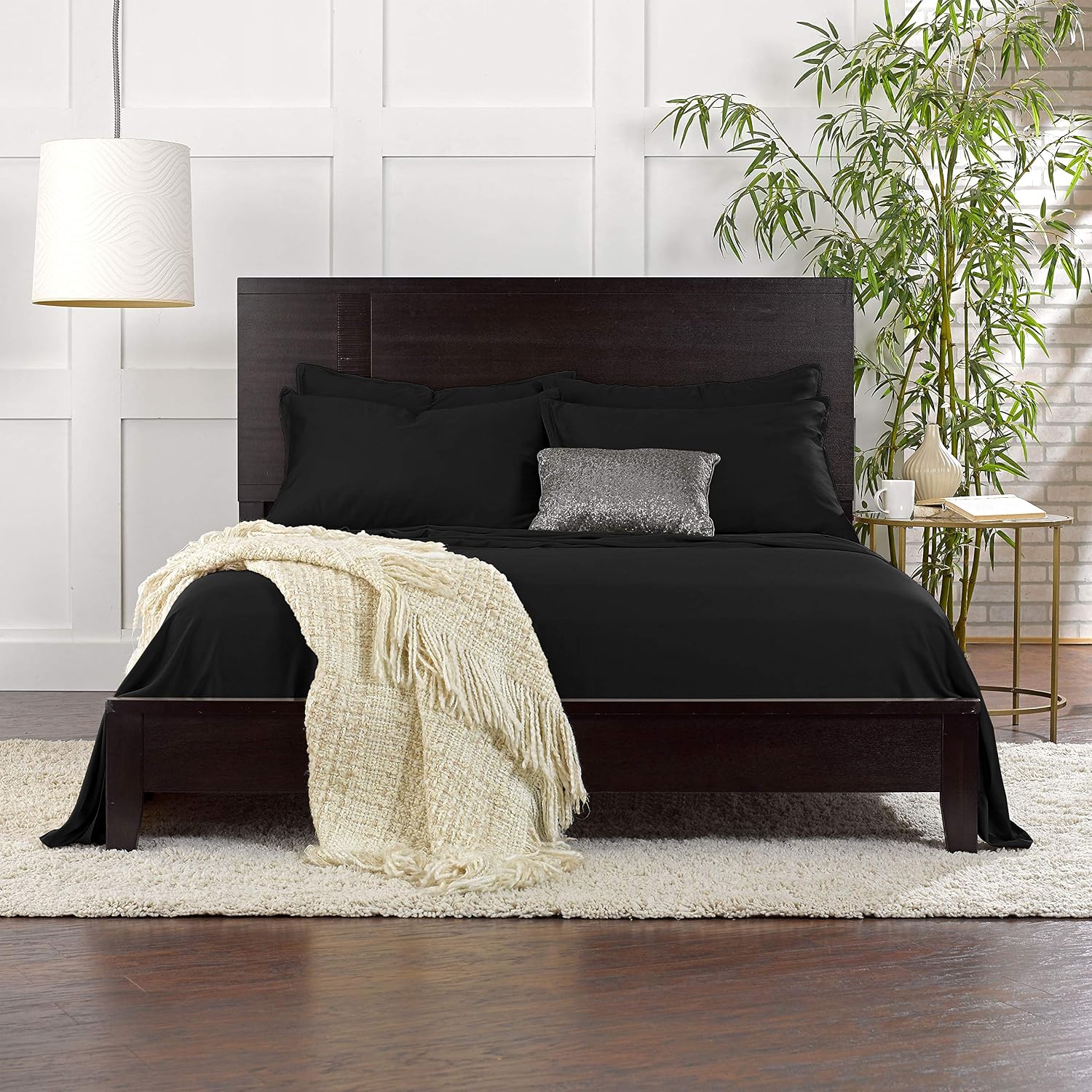 PureBamboo Pure Bamboo Twin Sheets, Genuine 100% Organic Viscose Derived from Bamboo Bed Sheet Set, Luxuriously Soft & Cooling, Double Stit…