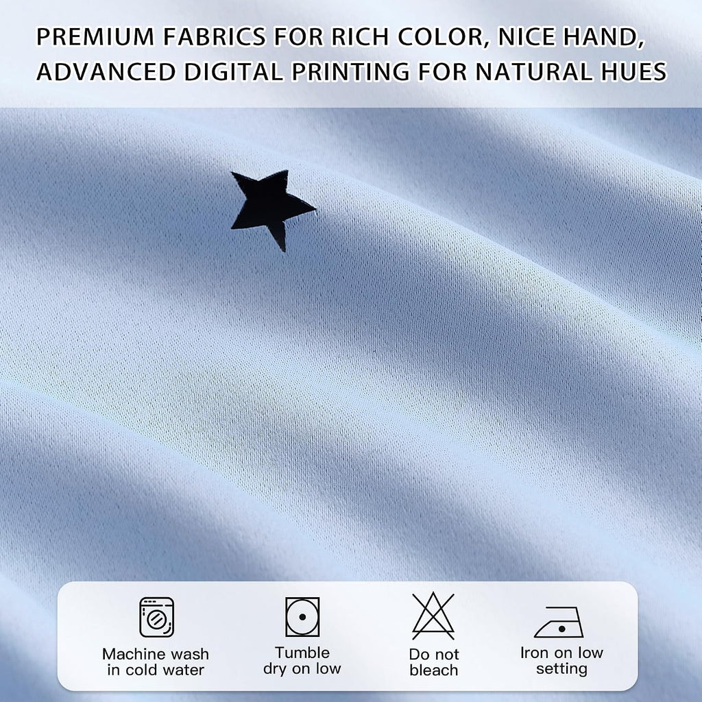 Addsomecolortolife XiDi Blue Curtains for Bedroom, Girls Room Blackout Curtains, Kids Room Darkening Curtains, Light Blue Decor, 1 Panel Li…
