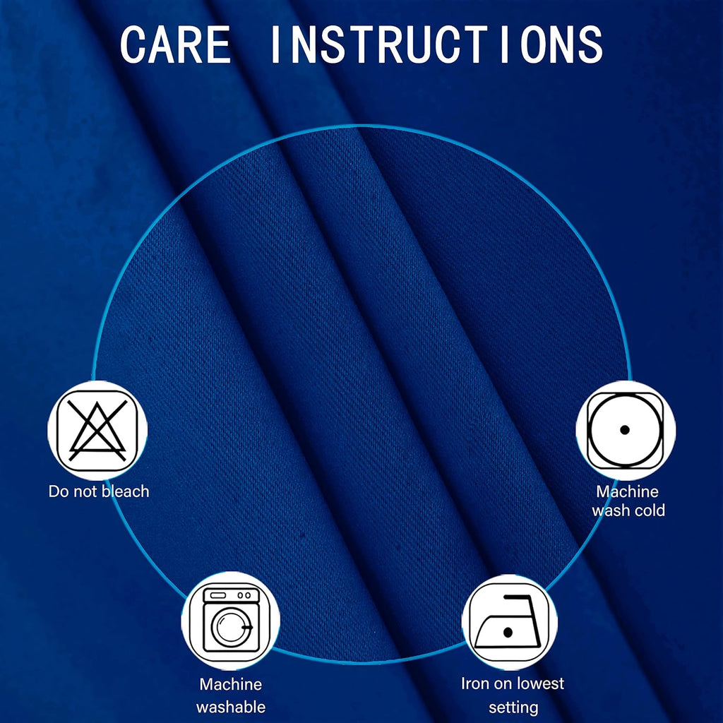 Lemomo Blackout Curtains 38 x 63 inch/Royal Blue Curtains Set of 2 Panels/Thermal Insulated Room Darkening Bedroom Curtains 63 inch Blue