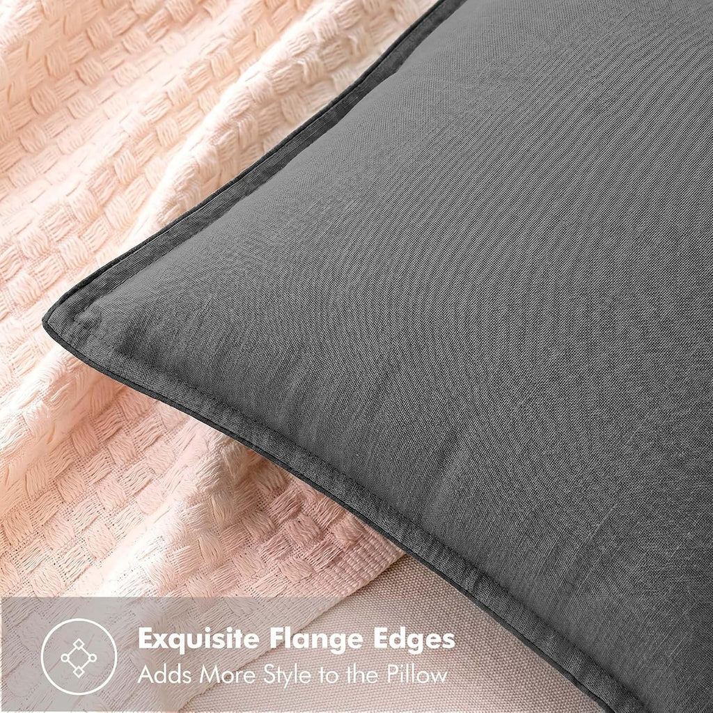 Symplora Cotton Linen Throw Pillow Covers Set of 2, Breathable Non Pilling Decorative Pillow Covers, Machine Washable Cushion Case for…