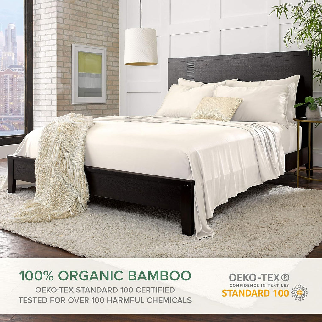 PureBamboo Pure Bamboo Short Queen Sheets for RV Camper (60"x75") - Genuine 100% Organic Viscose Derived from Bamboo Bed Sheet Set, Soft &…