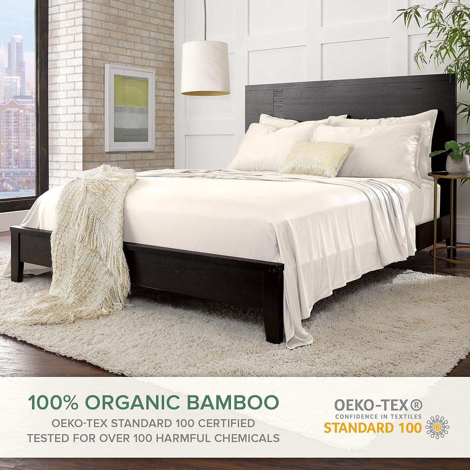 PureBamboo Pure Bamboo Short Queen Sheets for RV Camper (60"x75") - Genuine 100% Organic Viscose Derived from Bamboo Bed Sheet Set, Soft &…