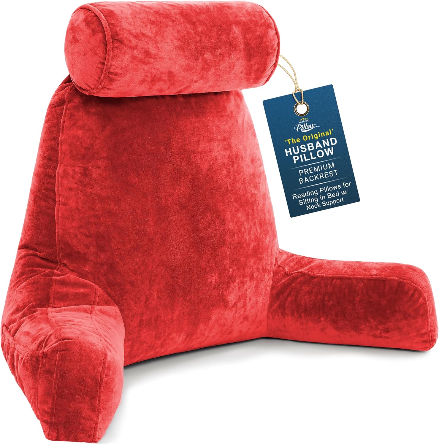 Husband Pillow XXL The Original for Adults - 30" Tall Backrest for Sitting Up in Bed - Firm Support Reading & Bed Rest Pillows for…
