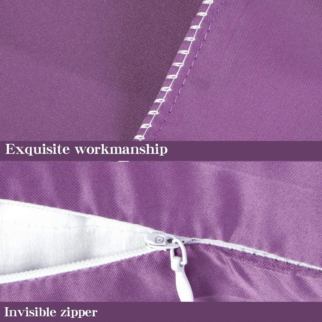 Ntbay Zippered Satin Pillow Cases for Hair and Skin, Luxury Queen Hidden Zipper Pillowcases Set of 2, 20x30 Inches, Purple 30 Inches