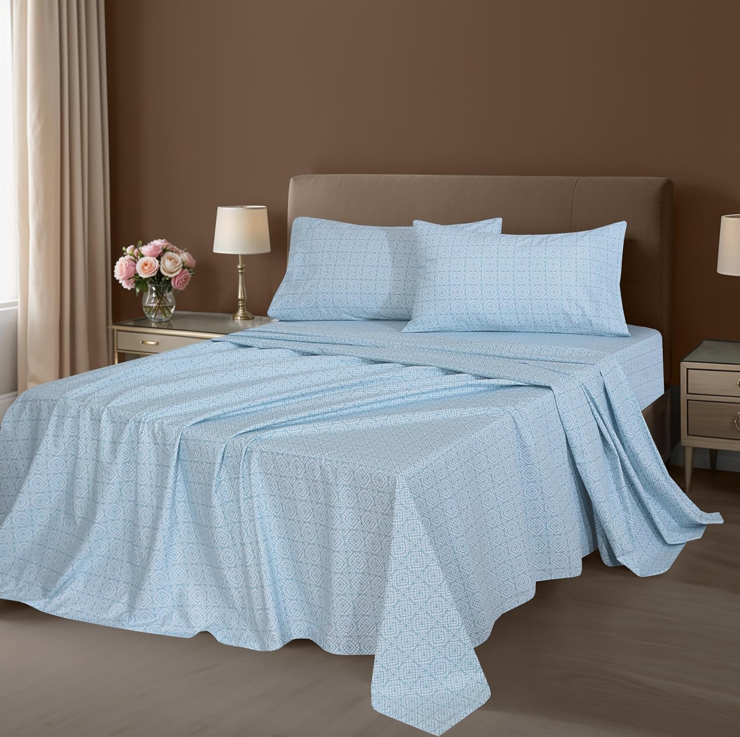 Zoyer 100% Cotton Sheets – Full Size Percale Bedding, Cooling & Breathable, Durable with a Crisp, Soft & Comfortable Feel, 16" Deep Pocket,…
