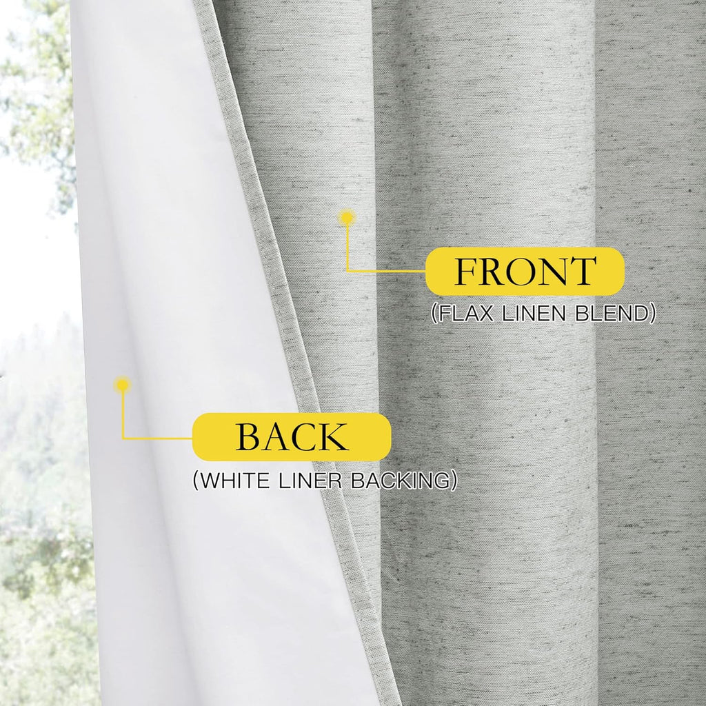 NICETOWN Grey Noise and Lights Block Out Curtains, 2 Panels, 34-inch W by 90-inch L, Thermal Insulated 100% Blackout 2-Layer Lined…