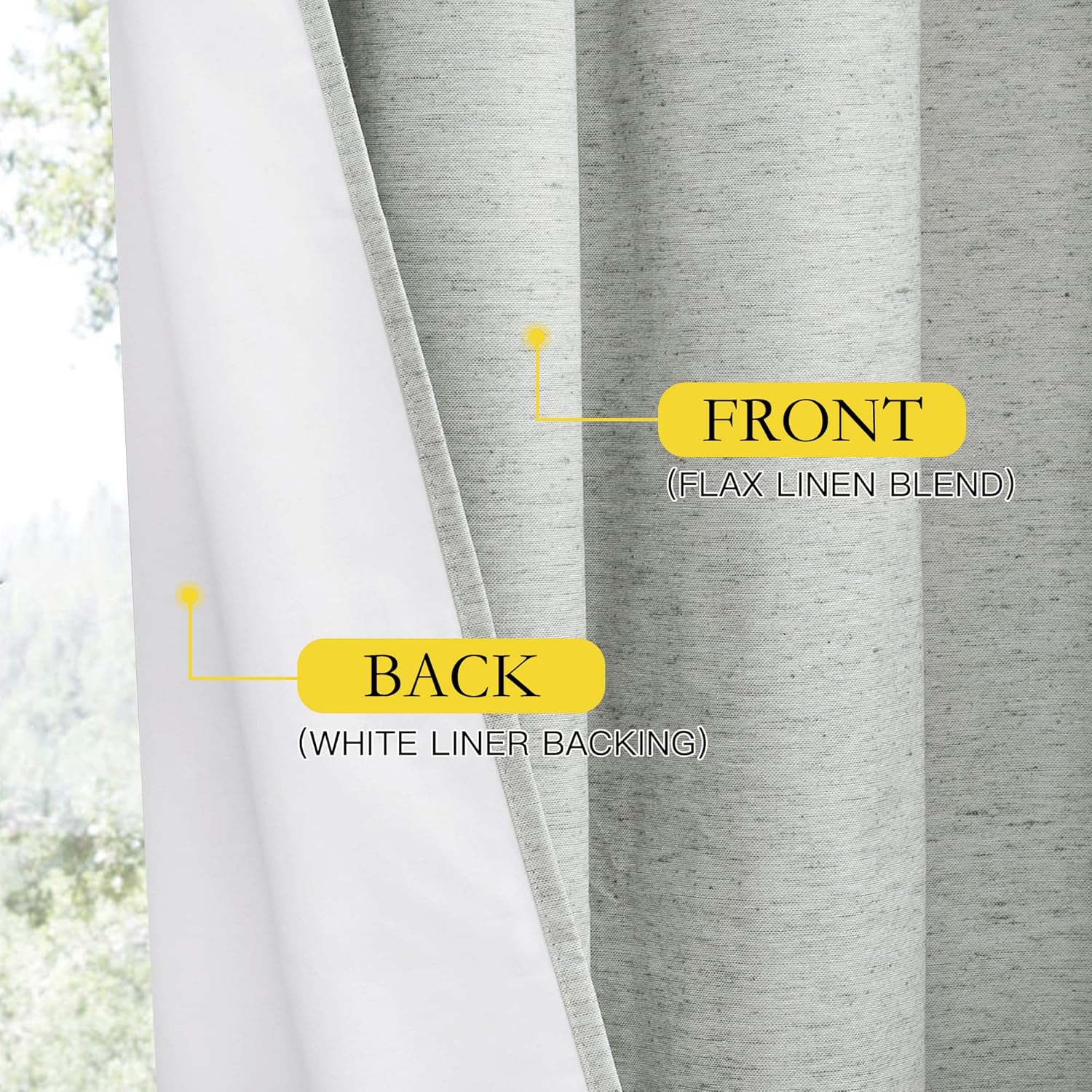 NICETOWN Grey Noise and Lights Block Out Curtains, 2 Panels, 34-inch W by 70-inch L, Thermal Insulated 100% Blackout 2-Layer Lined…