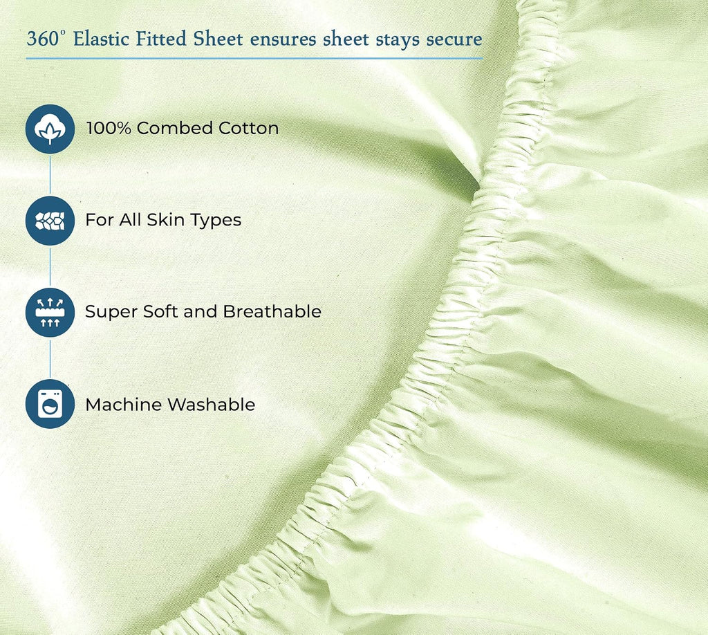 Royalelinens ROYALE LINENS 400 Thread Count 100% American Grown Cotton 4 Piece Sateen Full Sheet Set - 1 Fitted Sheet, 1 Flat Sheet, 2 Pill…