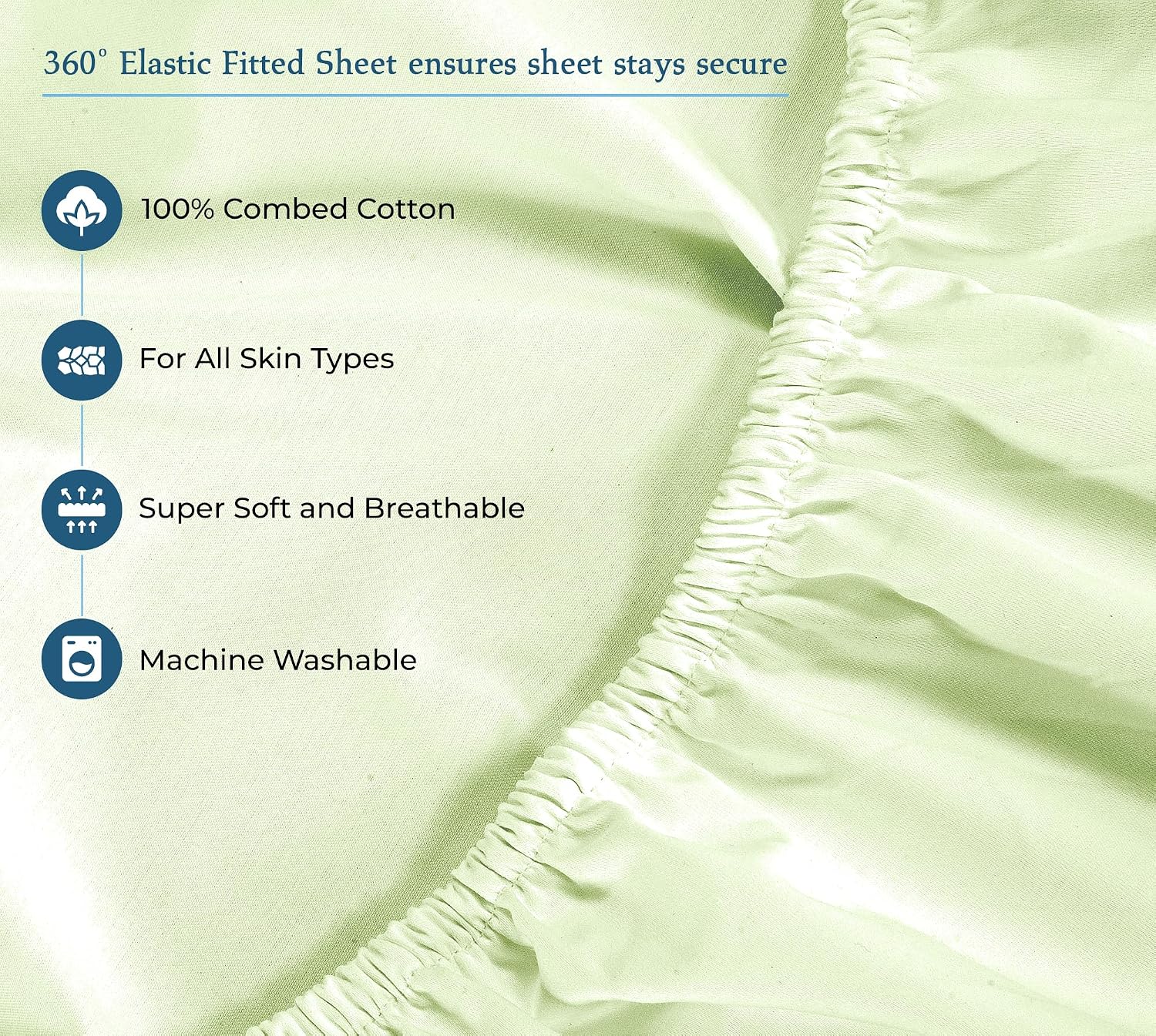 Royalelinens ROYALE LINENS 400 Thread Count 100% American Grown Cotton 4 Piece Sateen Full Sheet Set - 1 Fitted Sheet, 1 Flat Sheet, 2 Pill…