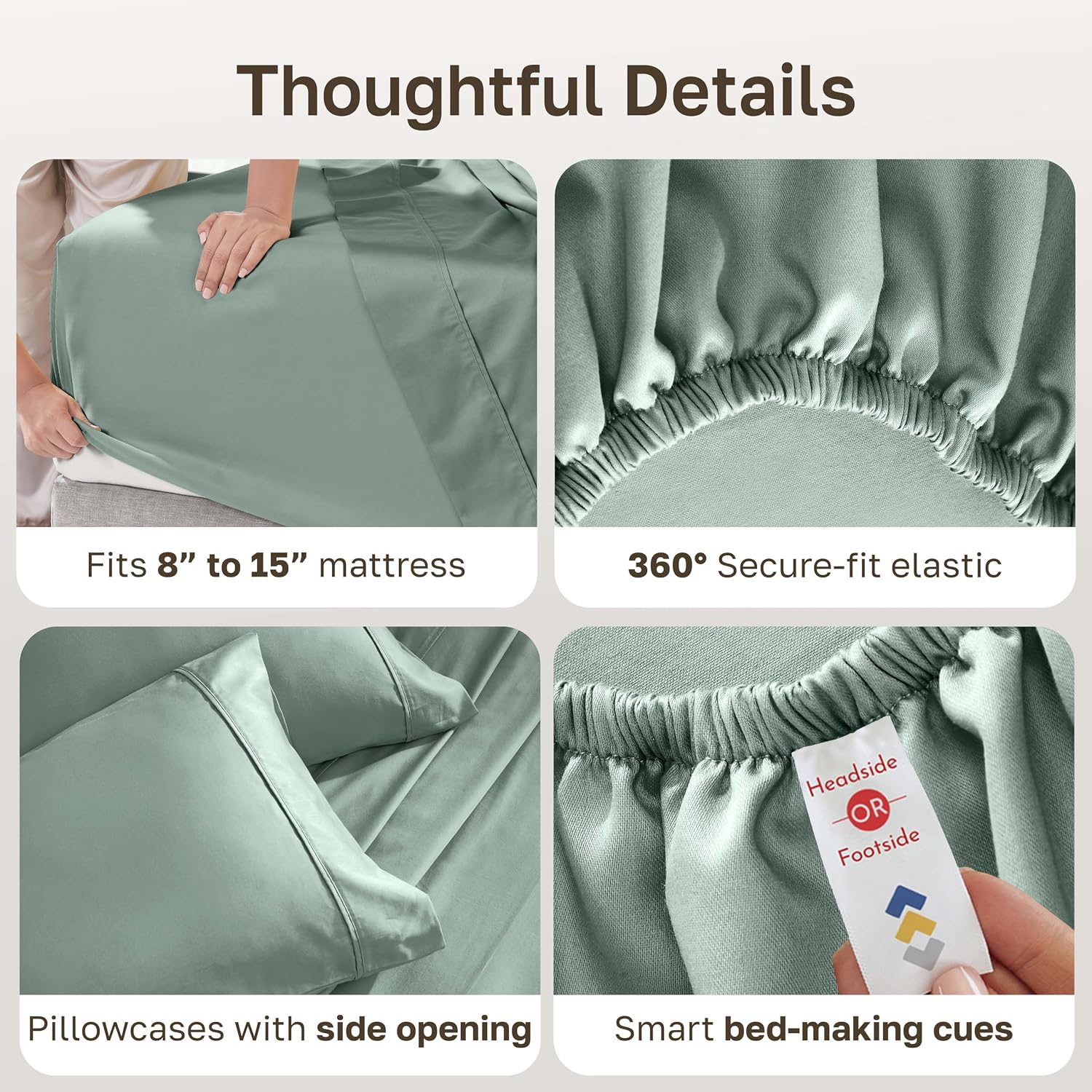 CaliforniaDesignDen California Design Den Soft 100% Cotton Bed Sheets Split King Set, 400 TC Good Housekeeping Award Winner, Silky Sateen W…