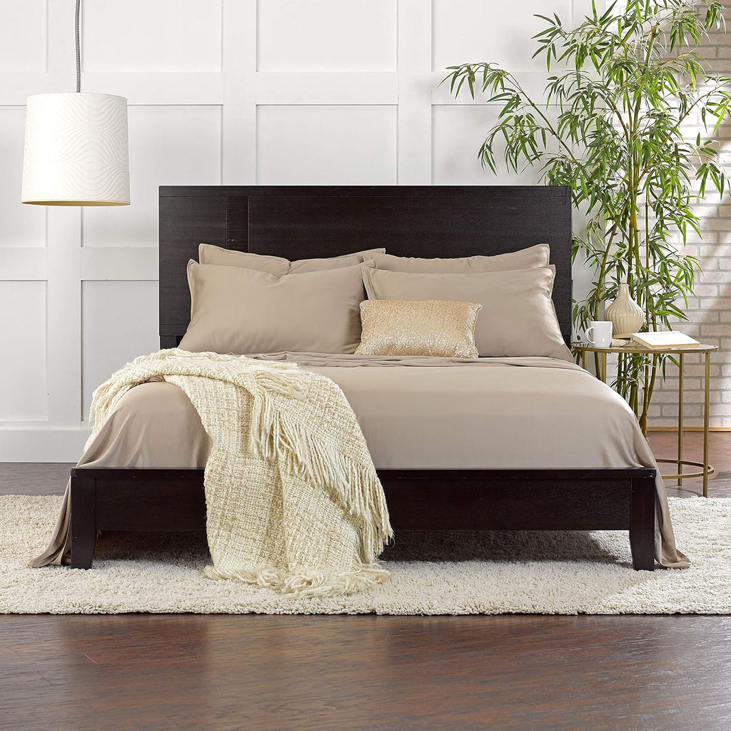 PureBamboo Pure Bamboo Full Sheets, Genuine 100% Organic Viscose Derived from Bamboo Bed Sheet Set, Luxuriously Soft & Cooling, Double Stit…