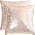 uxcell 2 Pcs Sequin Throw Pillow Covers, Shiny Sparkling Comfy Satin Cushion Covers, Decorative Pillowcases for…