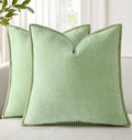 decorUhome Summer Chenille Soft Cozy Throw Pillow Covers 22x22 Set of 2, Modern Farmhouse Boho Velvet Decorative Euro Sham Pillow Cases wit…