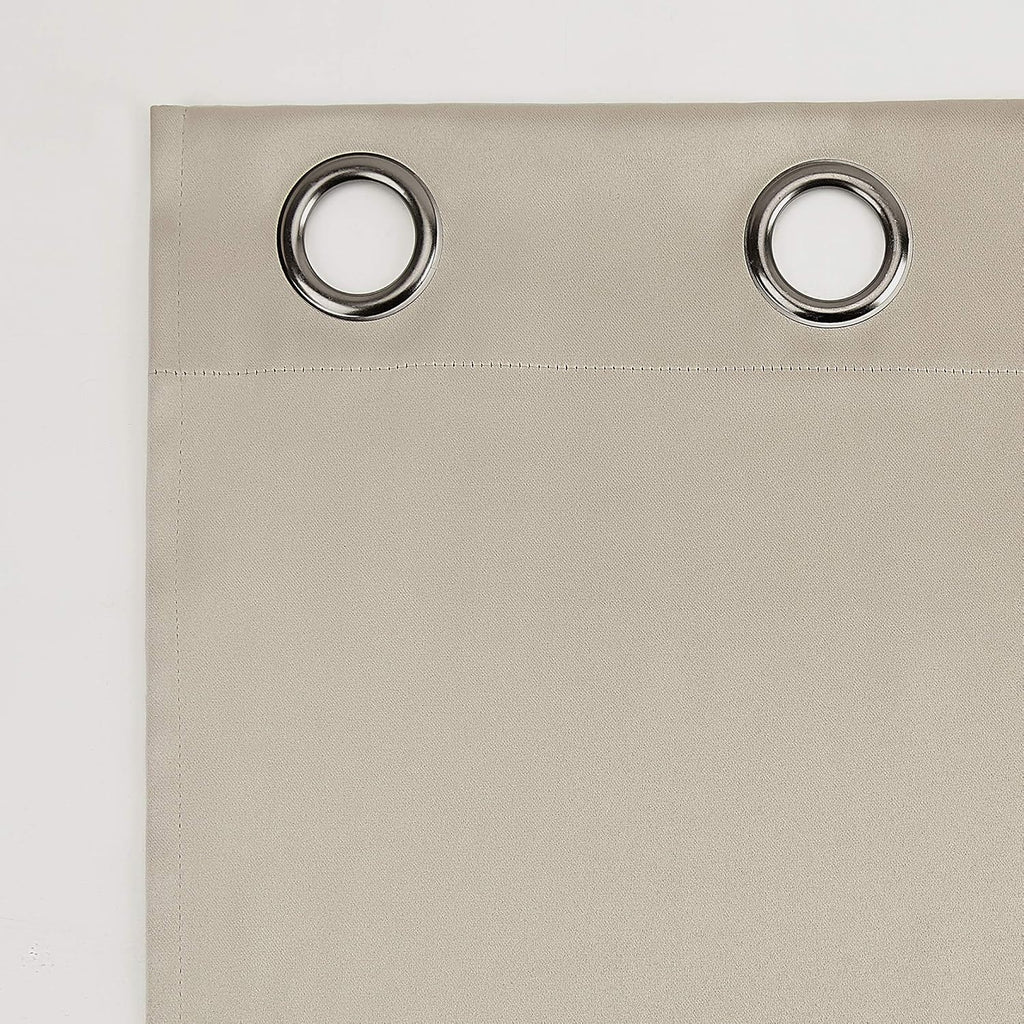 Sun Zero Nordic Theater Grade Extreme 100% Blackout Grommet Curtain Single Panel, 52" x 54", Stone