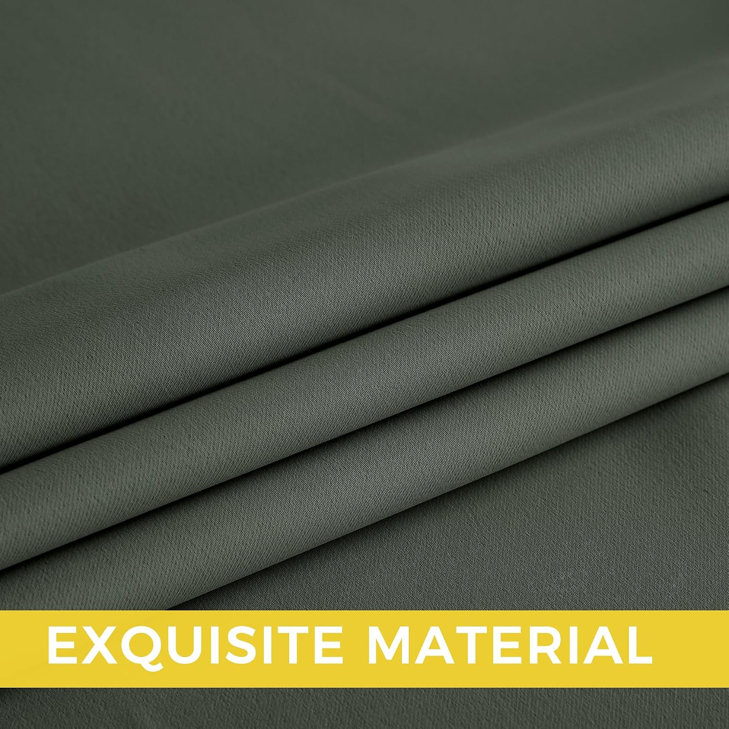 Nicetown Room Darkening Draperies Curtains Panels, 2 Panels Dark Mallard W52 x L84 silver