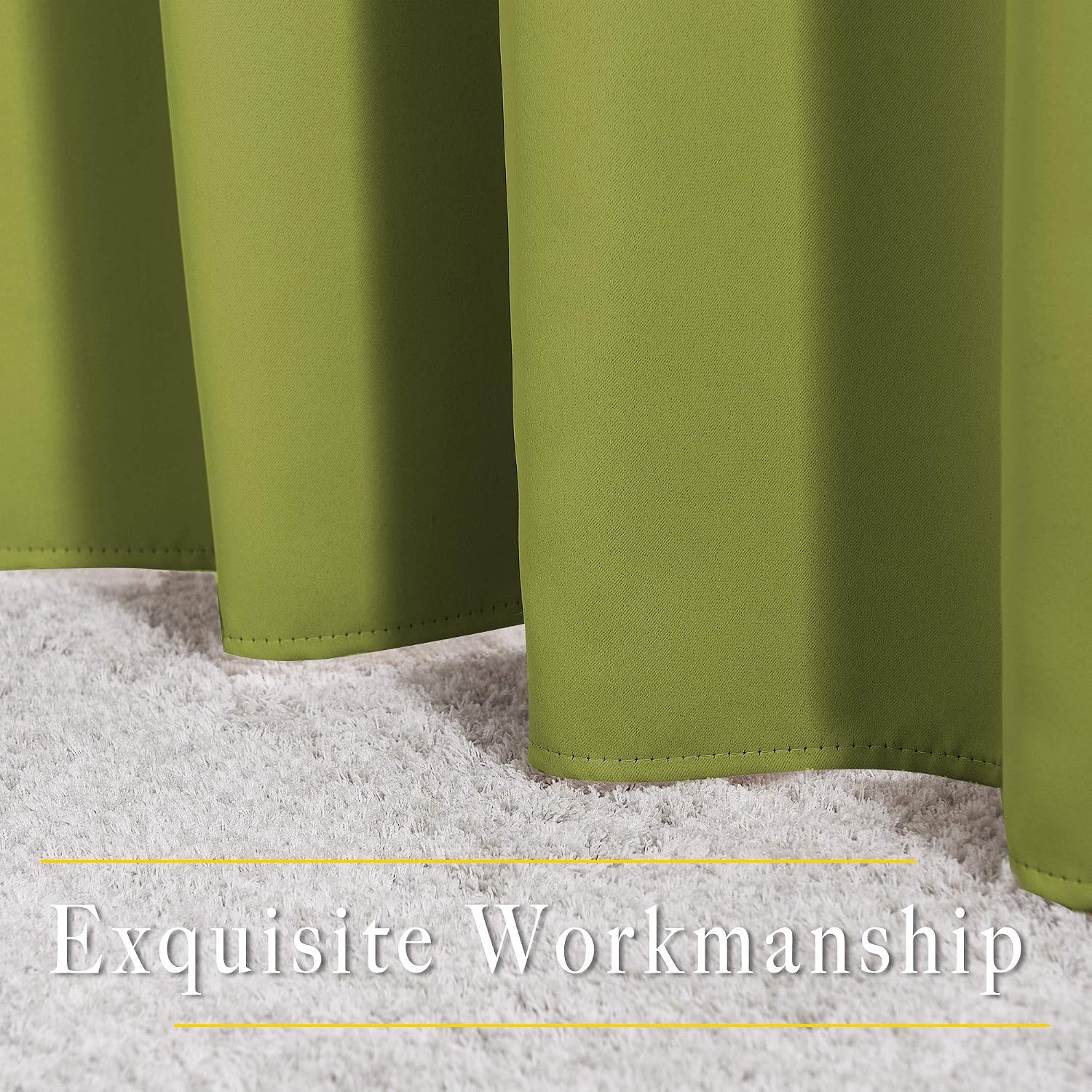 Nicetown Green Blackout Draperies Curtains - Window Treatment Thermal Insulated Solid Grommet Blackout Curtains/Drapes for Bedroom (Set of…