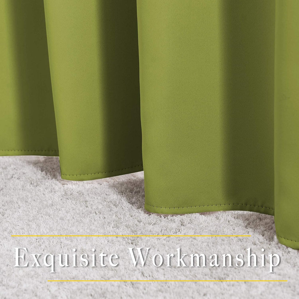 Nicetown Room Darkening Window Panels - (52 inches Width, Fresh Green, Double Pieces) Holiday Decor Thermal Insulated Curtains 120 inches L…