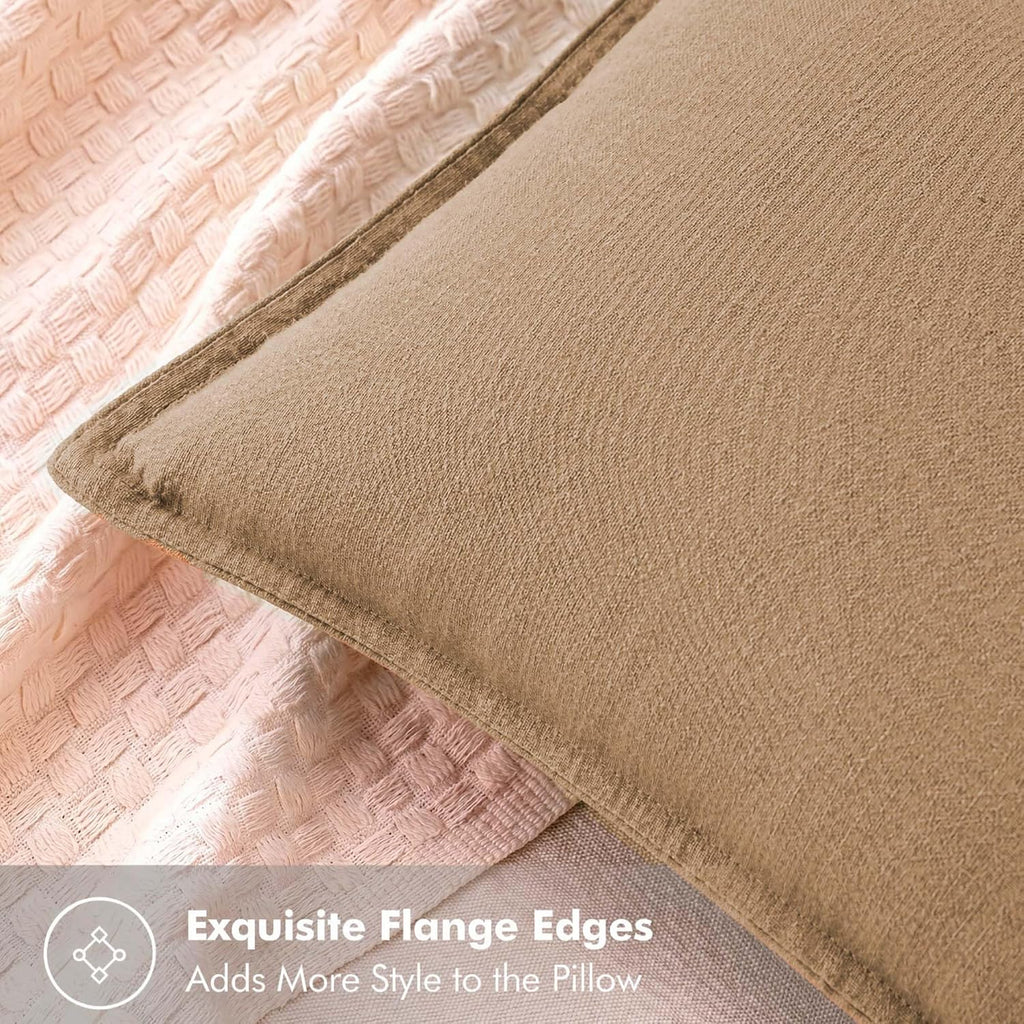 Symplora Cotton Linen Throw Pillow Covers Set of 2, Breathable Non Pilling Decorative Pillow Covers, Machine Washable Cushion Case for…