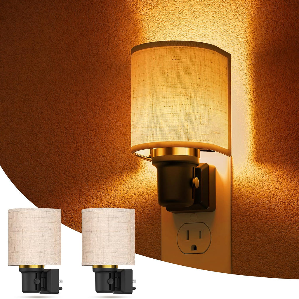 L LOHAS LED Amber Night Lights Plug into Wall, Plug in Night Light Dimmable, Farmhouse Decorative Nightlights Plug in Wall, Light Sensor…