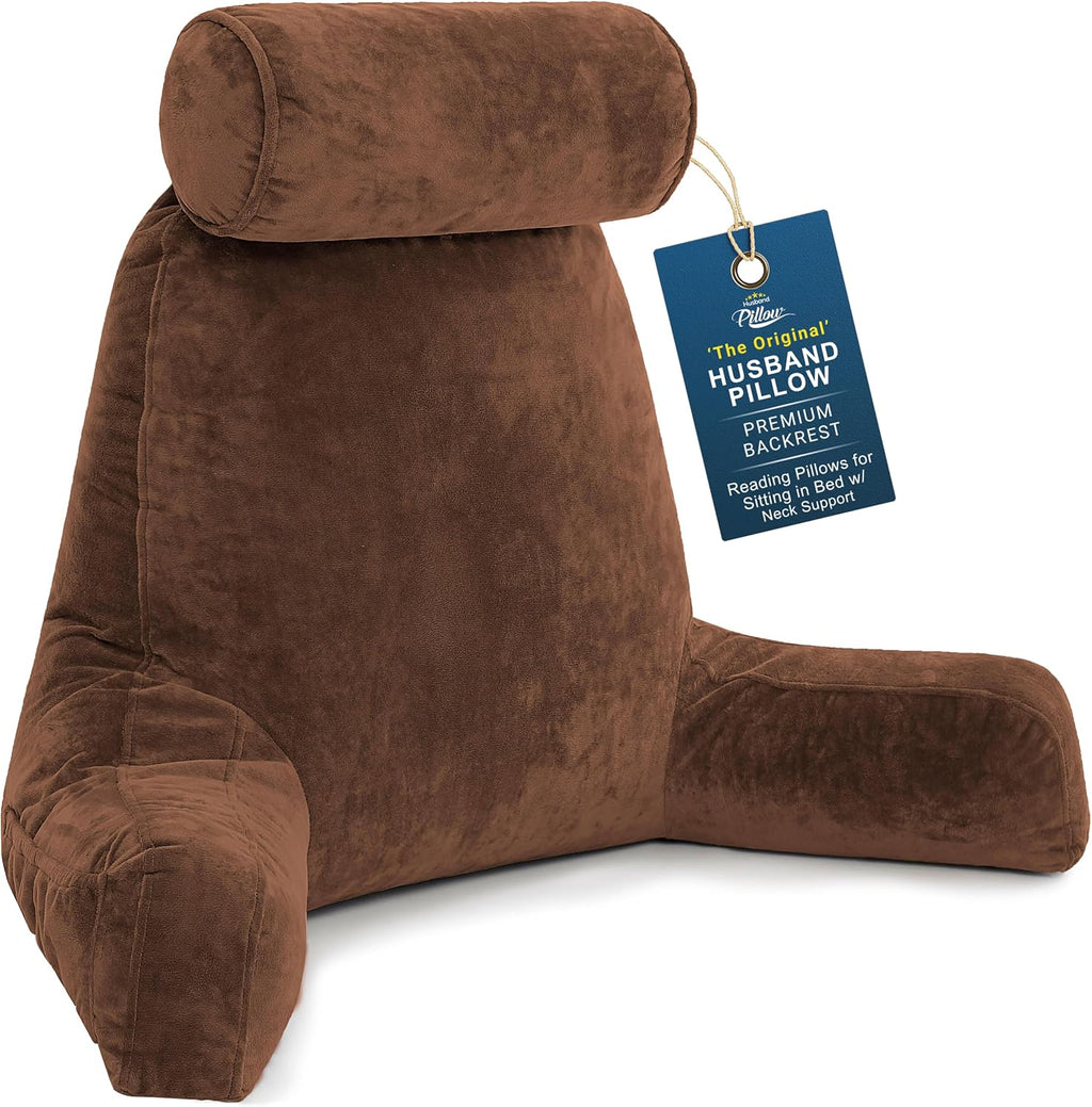 Husband Pillow XXL The Original for Adults - 30" Tall Backrest for Sitting Up in Bed - Firm Support Reading & Bed Rest Pillows for…
