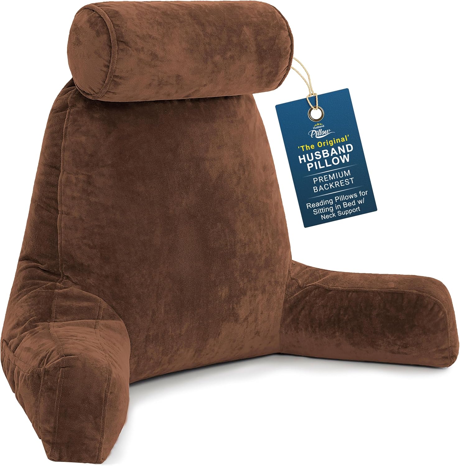 Husband Pillow XXL The Original for Adults - 30" Tall Backrest for Sitting Up in Bed - Firm Support Reading & Bed Rest Pillows for…