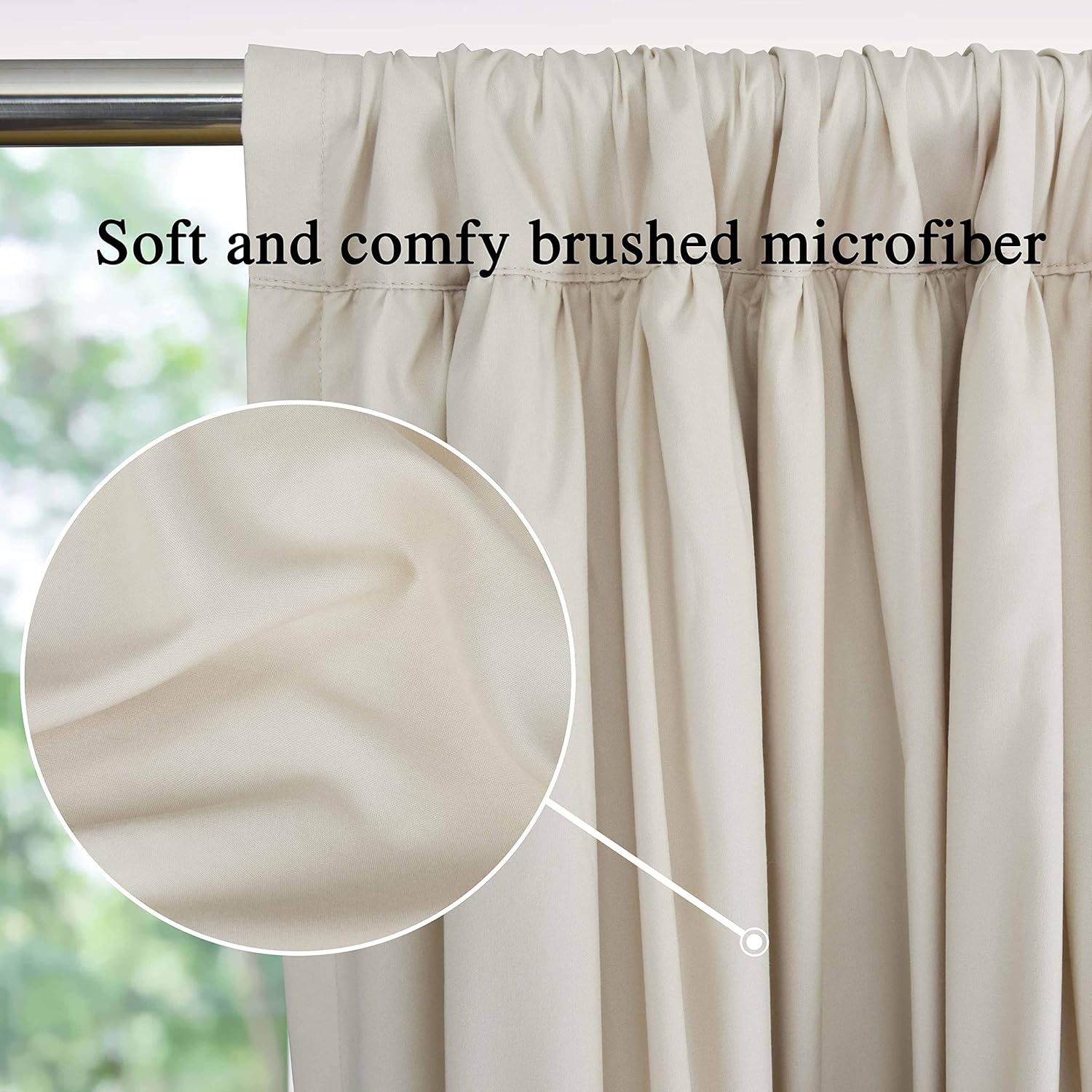 Homechoice Decor Thermal Insulated Blackout Window Curtains, 54" W x 84" L (Pair), Boho Ruched Window Treatments with 3 Rows of Butterfly…