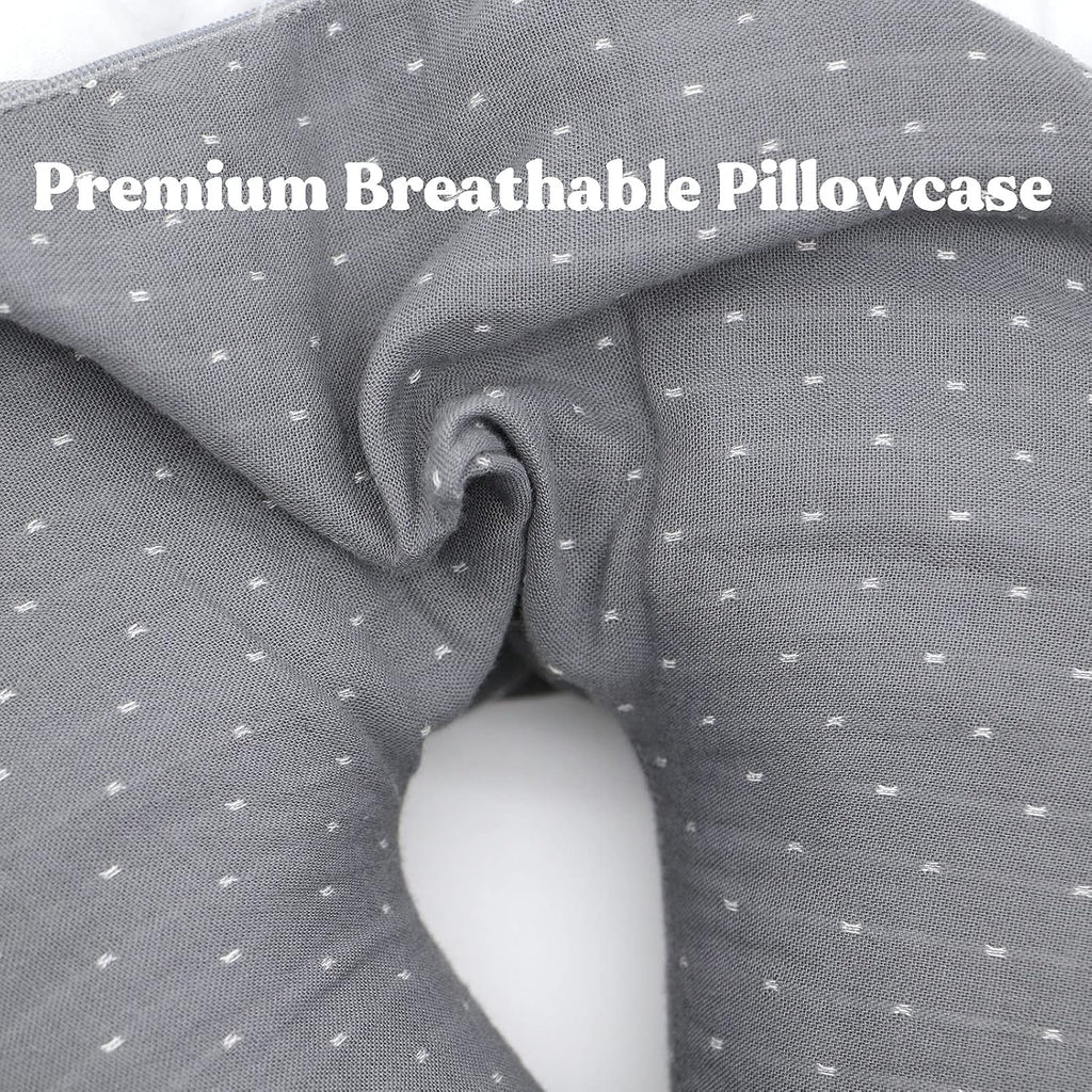 Buckwheat U-Shaped Neck Pillow Adjustable Buckwheat Hull Pillow with Pillowcase, Neck Support and Shoulder Relax Cervical Pillow (12x12…