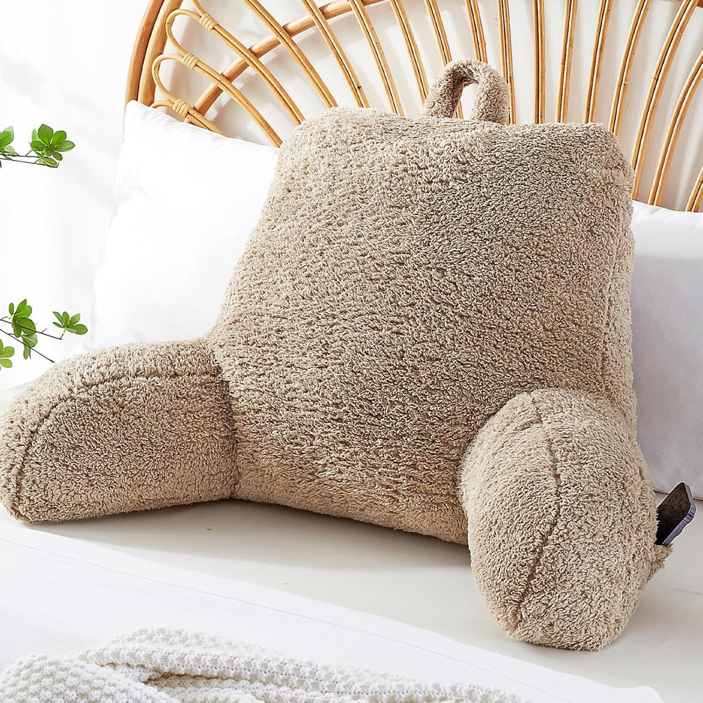 StarAneer Reading Pillow for Sitting in Bed, Back Pillow Reading Pillow with Arms & Back Support, Dorm Room Essential for Girls and Boys…