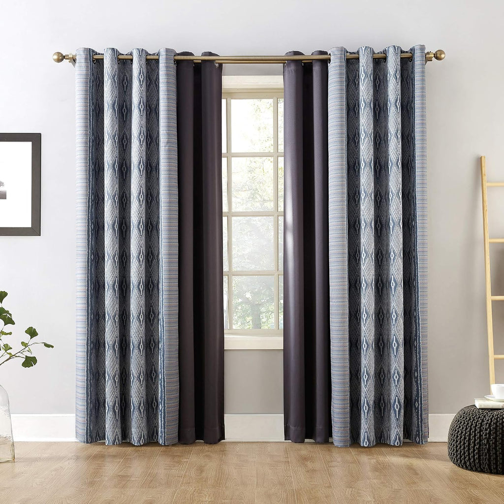 Sun Zero Nordic 2-Pack Theater Grade Noise Reducing Extreme 100% Blackout Grommet Curtain Panel Pair, 52" x 96, Coal Gray, 52" x 96"