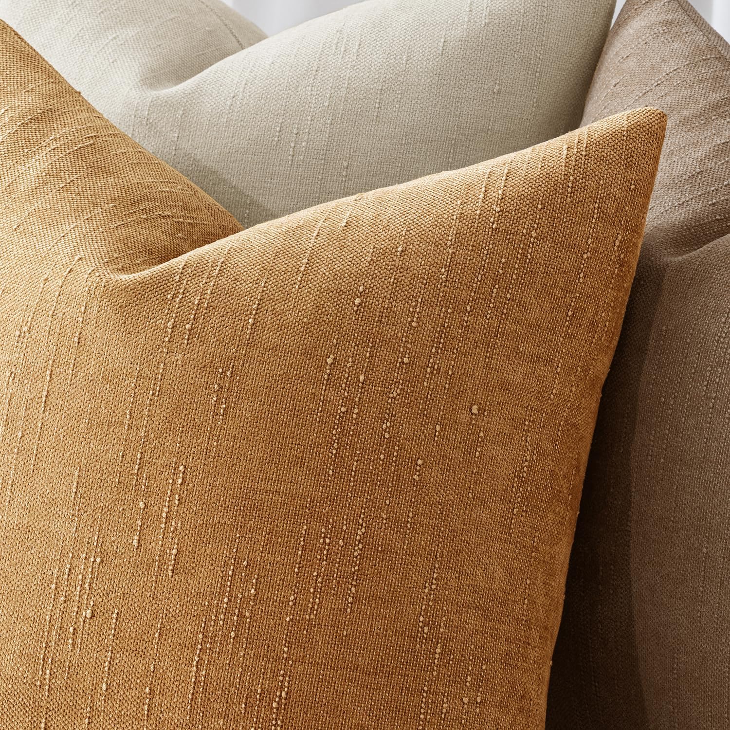 MIULEE Pack of 2 Decorative Throw Pillow Covers Soft Chenille Throw Pillows Solid Textured Cushion Covers Home Decor for Couch Sofa…