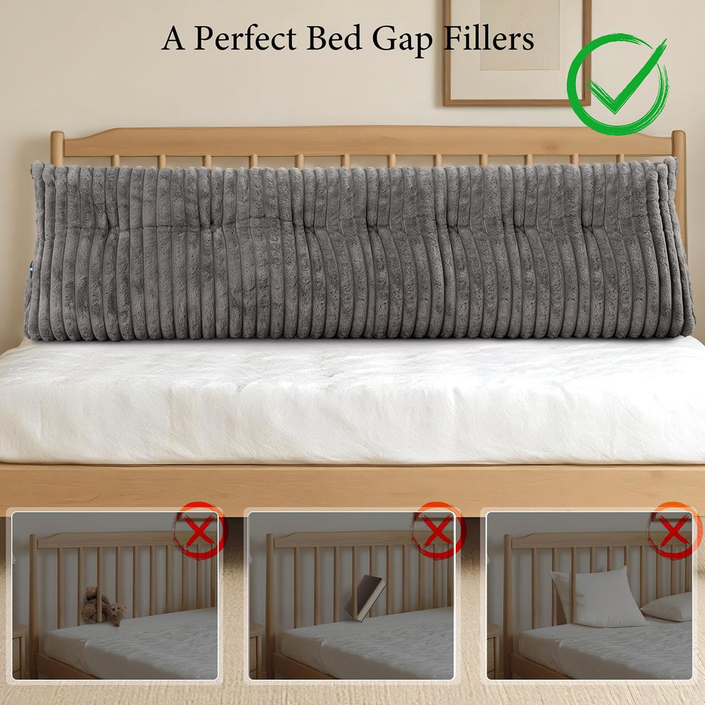 Headboard Pillow King, Triangular Wedge Pillow Headboard King, Cushion Headboards Reading Pillows, Backrest Pillows for Sitting in Bed or…