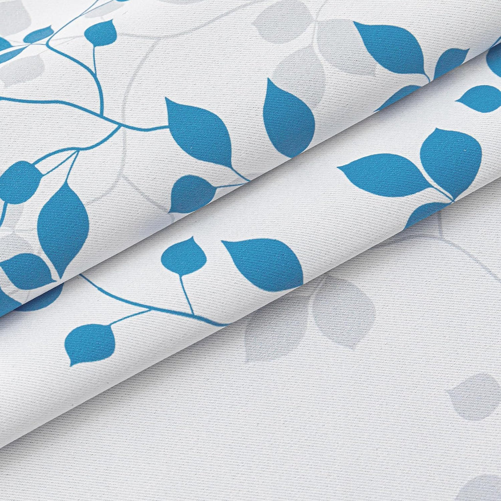 Meetsky Blue 95% Blackout Curtains for Living Room - Leaf Printed Grommet Thermal Insulated Sunlight Blocking Drapes, Privacy Assured Windo…