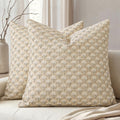 MIULEE Set of 2 Decorative Floral Pillow Covers Neutral Vintage Throw Pillows Block Print Boho Farmhouse Cushion Covers for Spring Home…