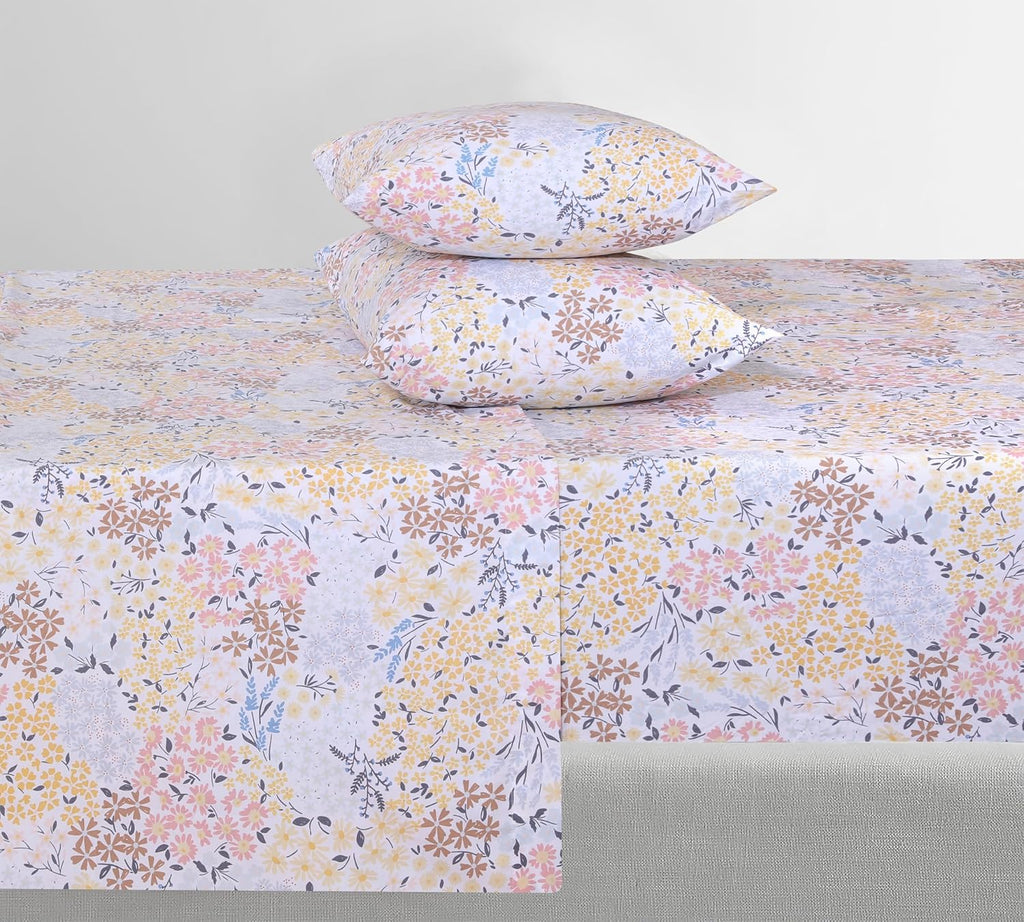 Featherstitchnewyork Feather & Stitch Softest 100% Cotton Sheets, 300 Thread Count Percale Weave Bedding, 16" Deep Pocket, Cooling Sheets,…