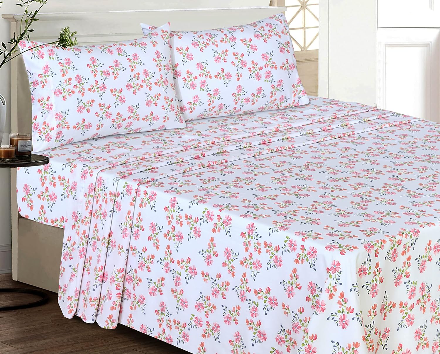 Ruvanti 100% Cotton Percale Sheets Queen Size – Crisp Cooling Bed Sheets for Hot Sleepers, Deep Pocket 16”, Soft Breathable & Durable Hotel…