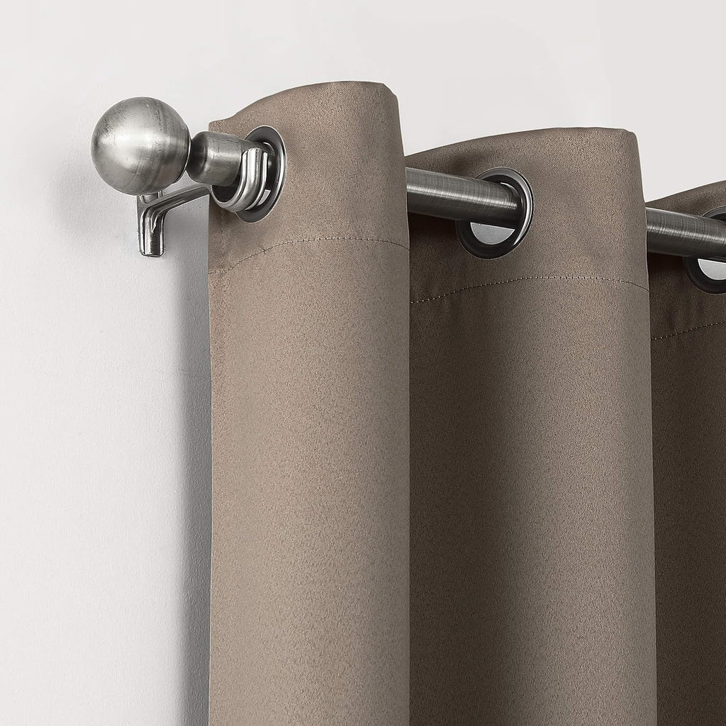 Sun Zero Nordic Theater Grade Extreme 100% Blackout Grommet Curtain Single Panel, 52" x 54", Taupe
