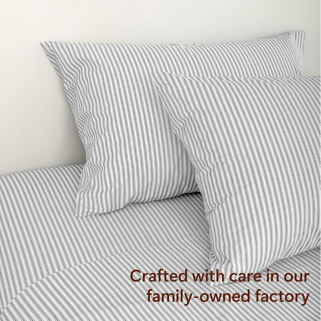 Perupima Peru Pima 415 Thread Count Percal Standard Pillowcases - 100% Peruvian Pima Cotton, 2 Piece (2 Pillowcases) - Cooling, Crisp, Hote…