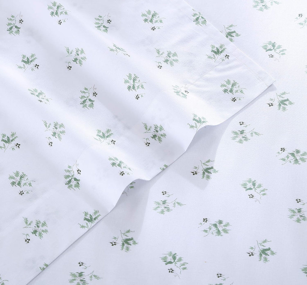 StoneCottage Stone Cottage - King Sheets, Cotton Percale Bedding Set, Crisp & Cool Ideal Bedding Set (Green Sketchy Ditsy, King) Cotton Gre…