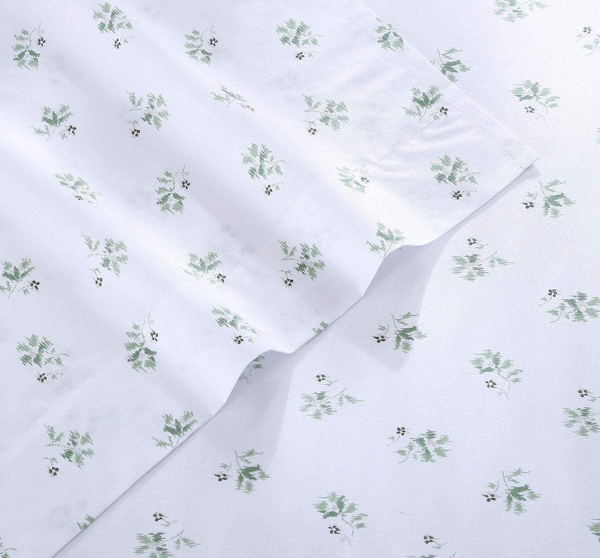 StoneCottage Stone Cottage - King Sheets, Cotton Percale Bedding Set, Crisp & Cool Ideal Bedding Set (Green Sketchy Ditsy, King) Cotton Gre…