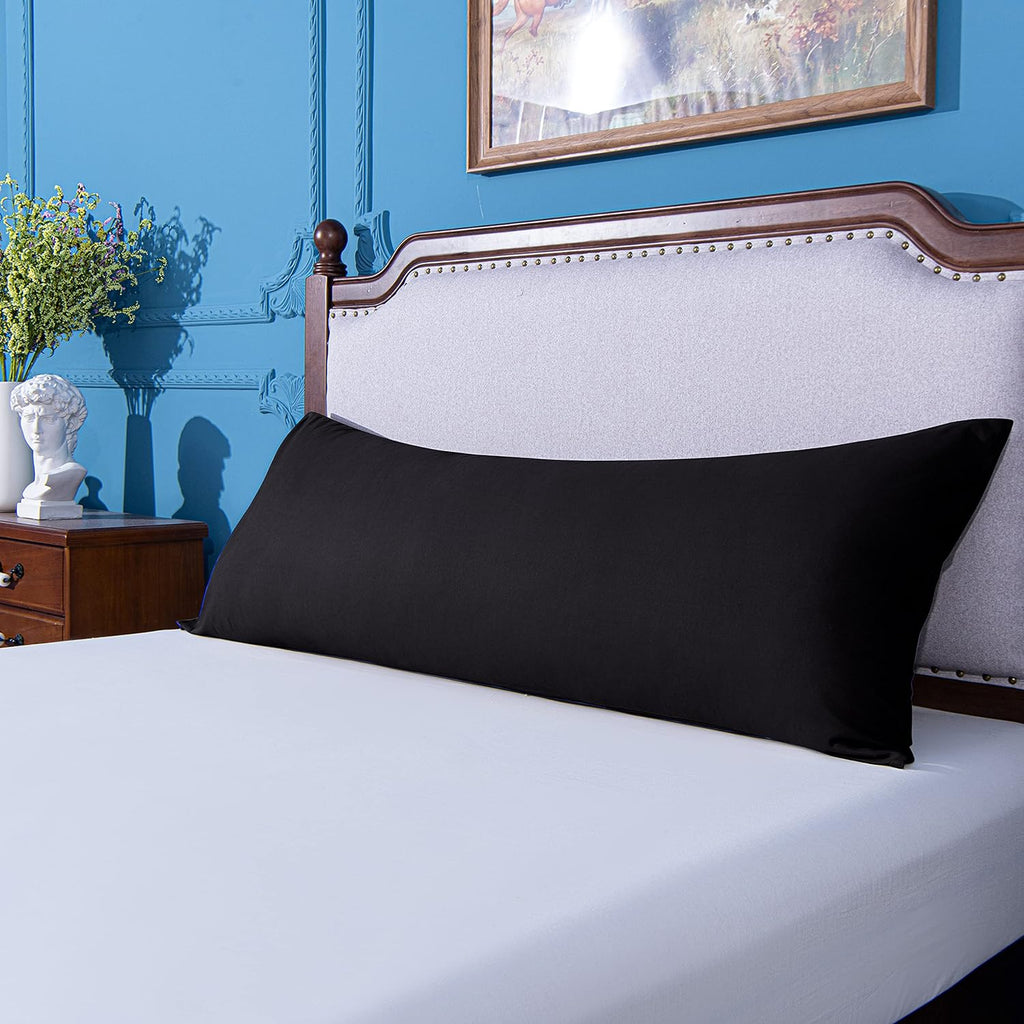 Ntbay Body Pillowcase - Brushed Microfiber 20x54 Pillowcase - Soft, Wrinkle-Free, Fade-Resistant, Stain-Resistant, Black Body Pillow Cover…
