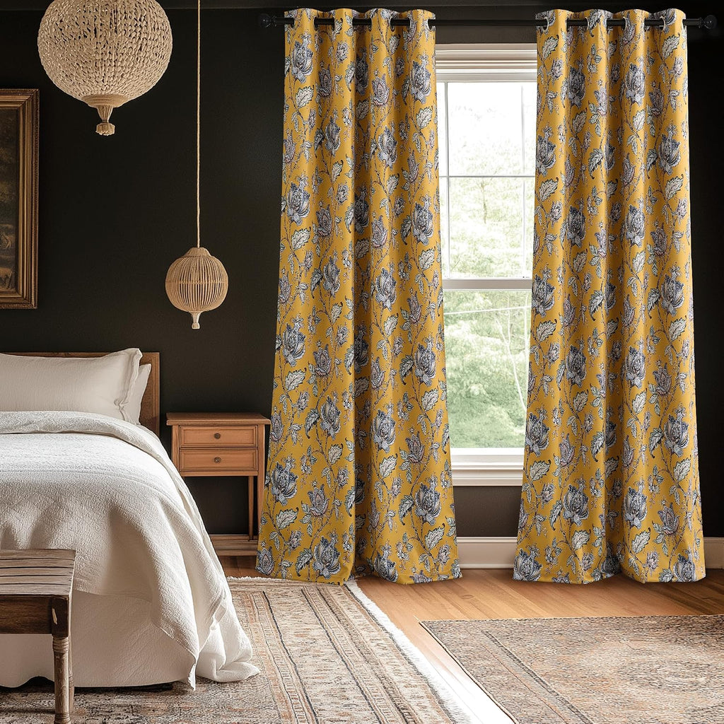 Nicetown Curtains for Living Room 96 Inches Long 2 Panels, Room Darkening Curtains for Farmhouse, Thermal Insulated Privacy Drapes Oak Brow…