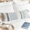 BlissBlush Coastal Blue Decorative Lumbar Pillow Cover 14x36 Boho Long Body Pillow for Bed Farmhouse Lumbar Throw Pillow for Couch Modern…