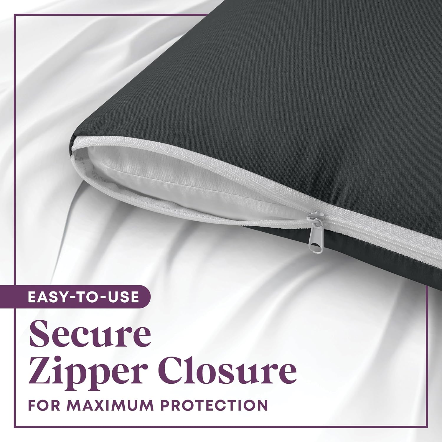 CirclesHome Pillow Protectors 2 Pack Queen Zippered - 100% Cotton Breathable Pillowcases - Protects Pillows from Dirt, Dust and Debris…