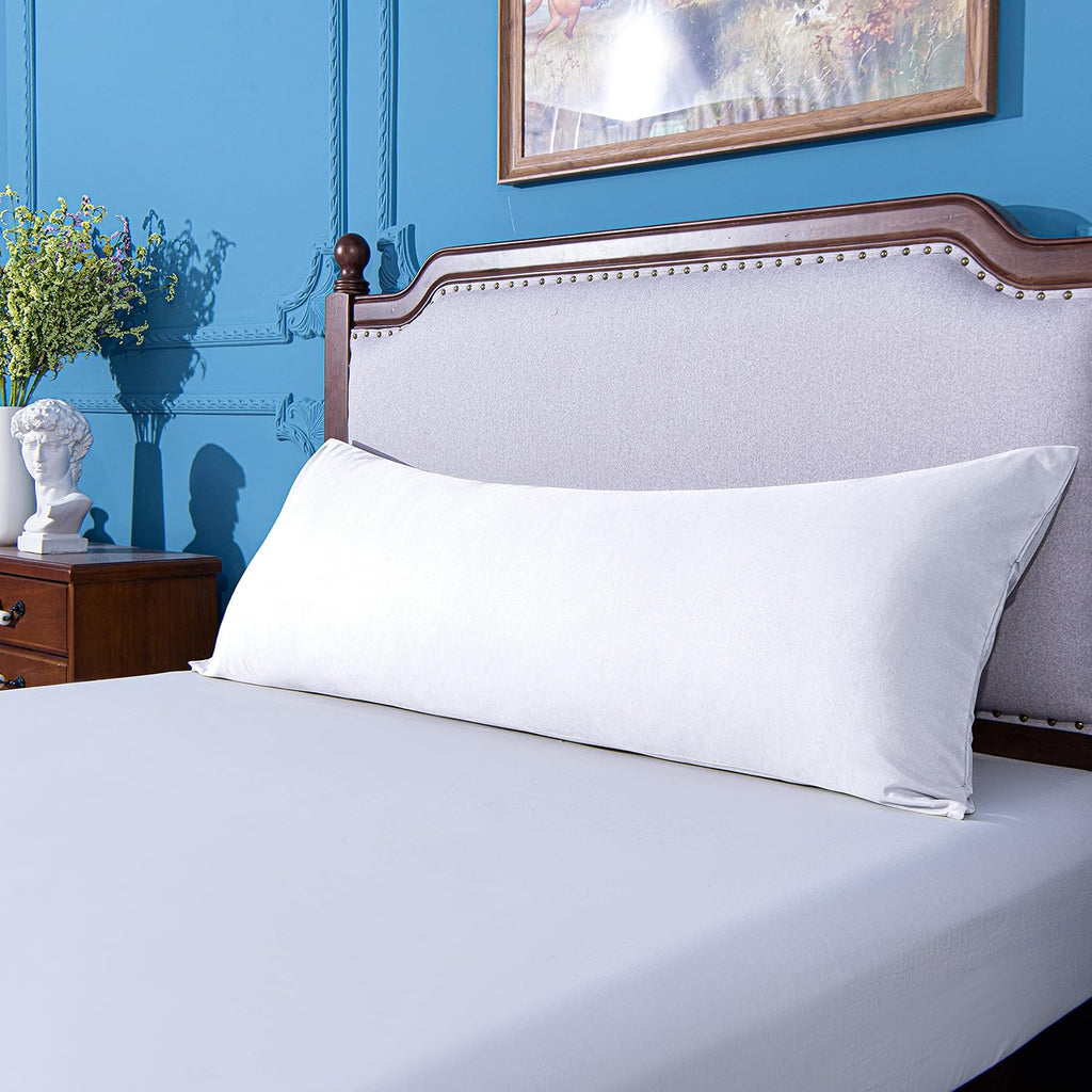 Ntbay Body Pillowcase - Brushed Microfiber 20x54 Pillowcase - Soft, Wrinkle-Free, Fade-Resistant, Stain-Resistant, White Body Pillow Cover…