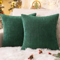 Softalker Green Spring Pillow Covers 18x18 Set of 2, Super Soft Boho Striped Corduroy Pillow Cover, Outdoor Decorative Throw Pillows for So…