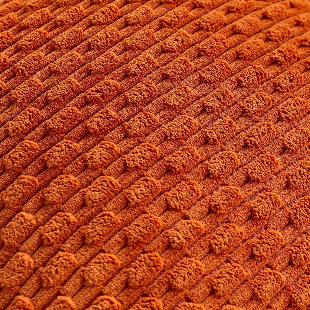 Cozoomy Set of 4 Burnt Orange Decorative Throw Pillow Covers 12x20 Inch Corduroy Pillow Covers for Bed Couch Sofa Living Room Soft Cushion…