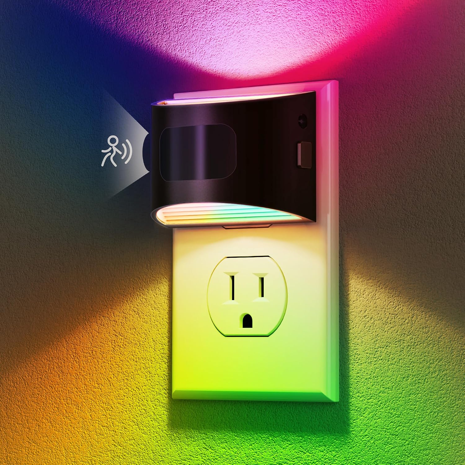 DORESshop LED Night Light[2 Pack], Night Lights Plug into Wall, 8-Color RGB LED Nightlight with Motion Sensor, Dusk to Dawn Sensor…